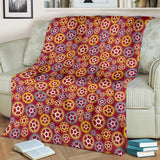 Gear Pattern Print Design 04 Premium Blanket