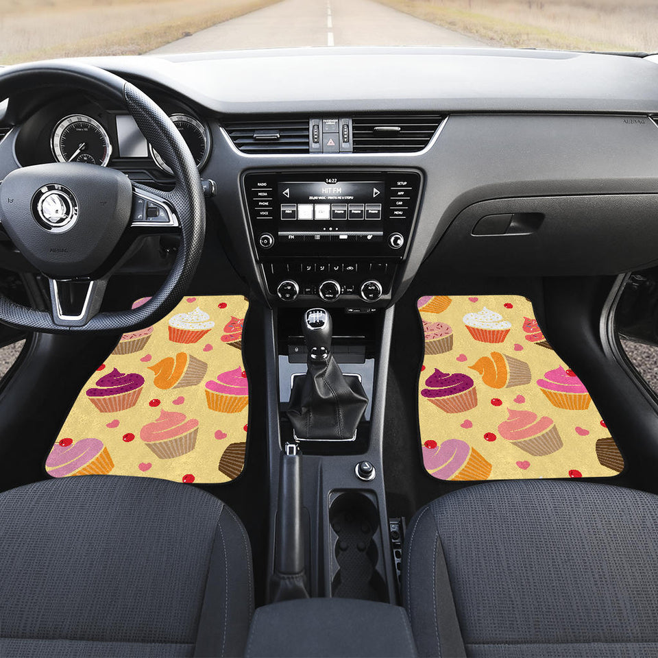 Cake Cupcake Heart Cherry Pattern Front And Back Car Mats