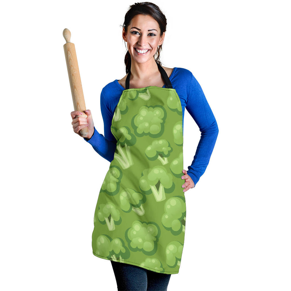 Broccoli Pattern Green Background Adjustable Apron