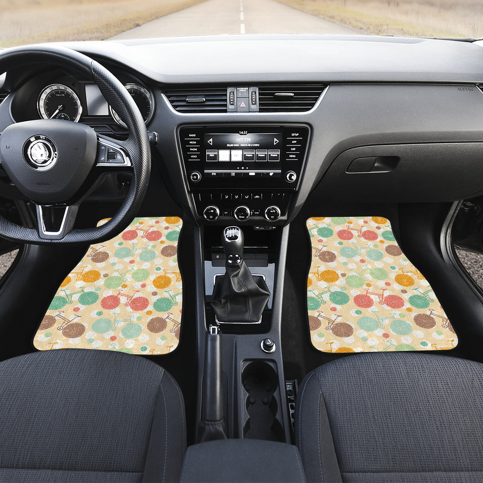 Bicycle Pattern Print Design 01 Front Car Mats