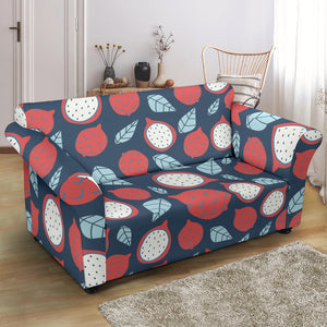 Dragon Fruits Dark Blue Background Loveseat Couch Slipcover