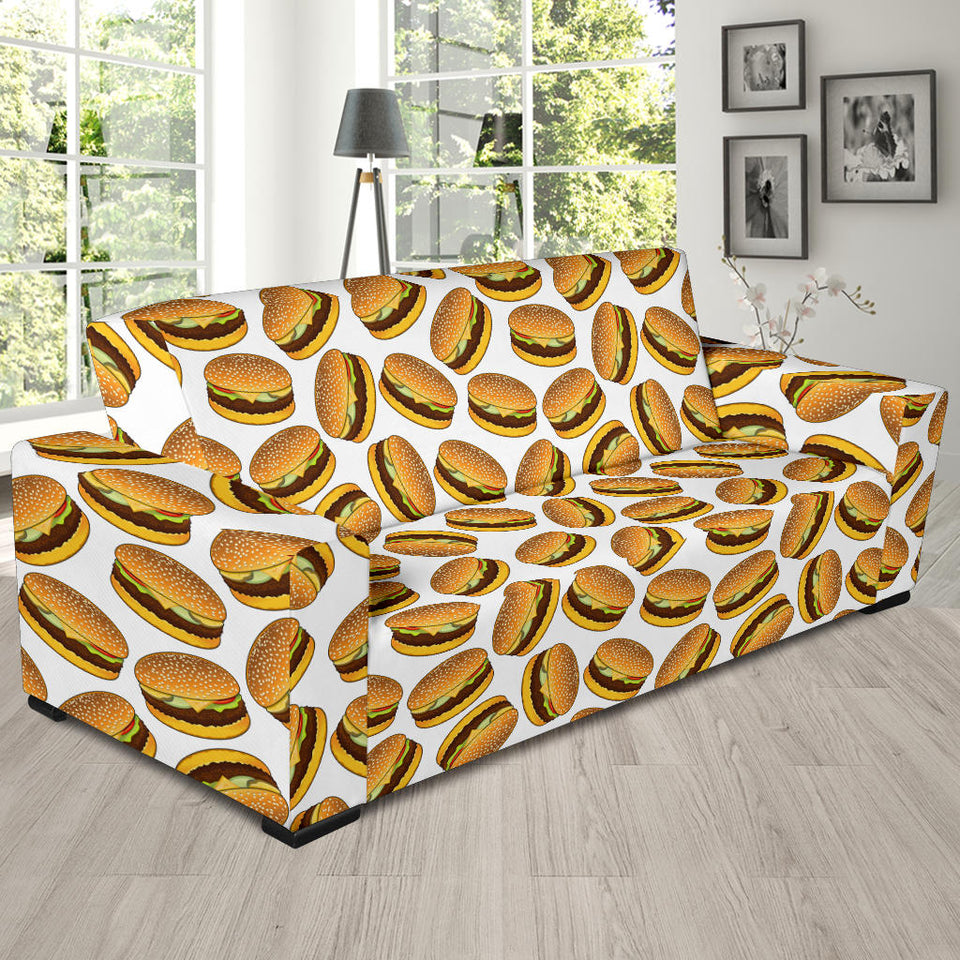 Hamburger Pattern Print Design 03 Sofa Slipcover