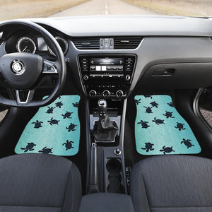 Sea Turtle With Blue Ocean Backgroud Front Car Mats