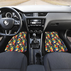 Colorful Parrot Flower Pattern Front Car Mats