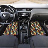Colorful Parrot Flower Pattern Front Car Mats