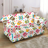 Color Cute Owl Pattern Loveseat Couch Slipcover