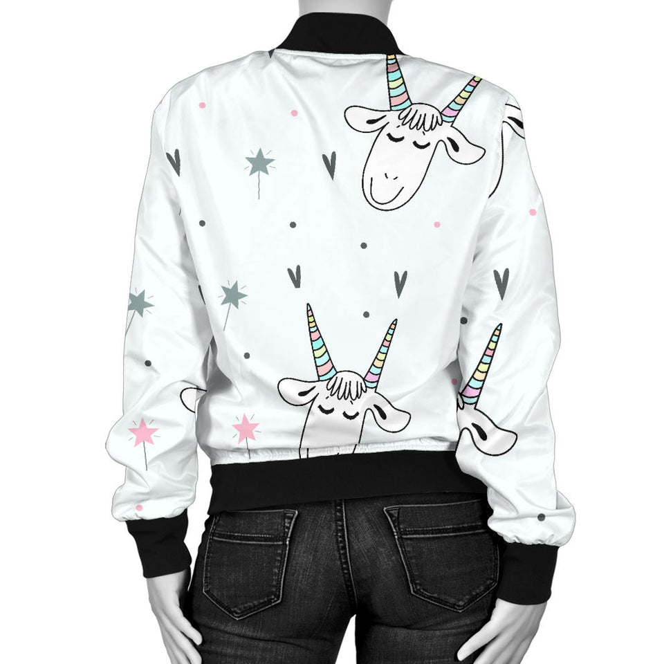 Cute Goat Design Pattern Women'S Bomber Jacket