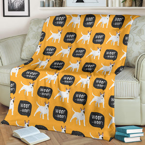 Bull Terrier Pattern Print Design 03 Premium Blanket