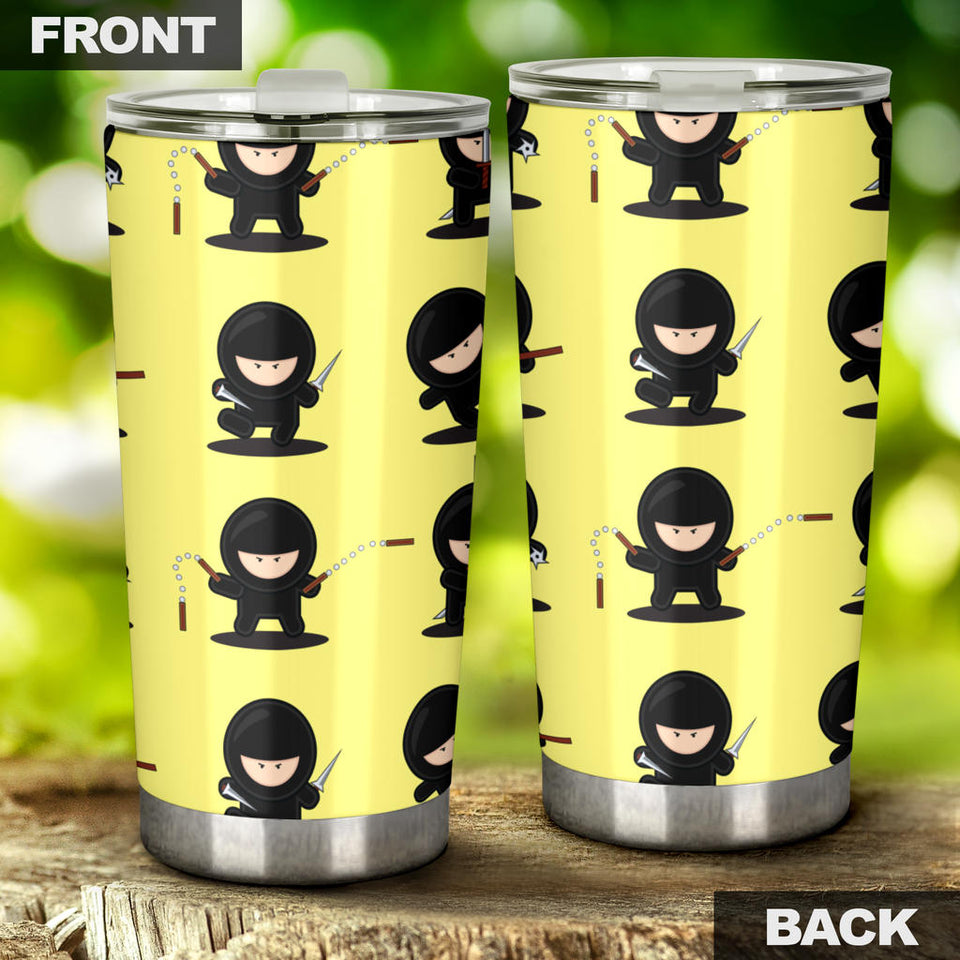Cute Ninja Yellow Background Tumbler