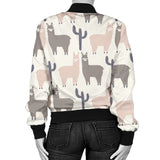 Llama Alpaca Pattern Women'S Bomber Jacket