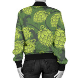 Hop Pattern Hop Cone Background Women'S Bomber Jacket