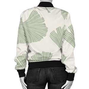 Ginkgo Leaves Pattern Women'S Bomber Jacket