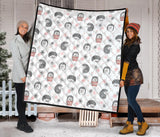 Hedgehog Pattern Print Design 02 Premium Quilt