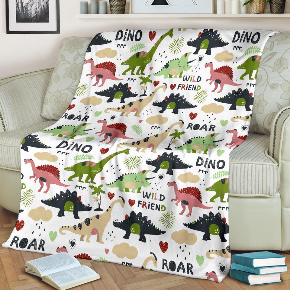 Cute Dinosaurs Pattern Premium Blanket