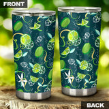 Lime Ice Flower Pattern Tumbler