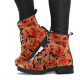 Fire Flame Pattern Leather Boots