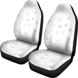 Snowflake Pattern White Background  Universal Fit Car Seat Covers