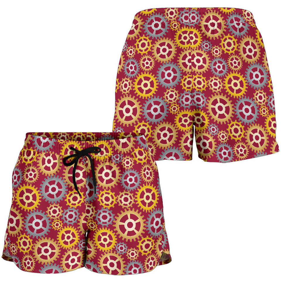 Gear Pattern Print Design 04 Women Shorts