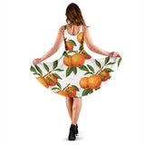 Oranges Pattern Background Sleeveless Midi Dress