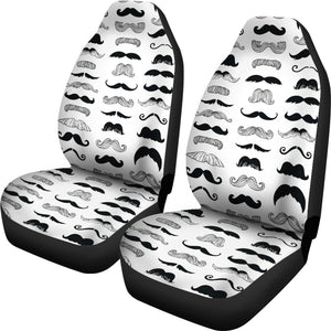 Mustache Beard Pattern Print Design 04 Universal Fit Car Seat Covers