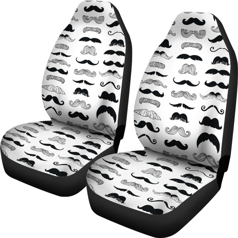 Mustache Beard Pattern Print Design 04 Universal Fit Car Seat Covers