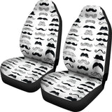 Mustache Beard Pattern Print Design 04 Universal Fit Car Seat Covers
