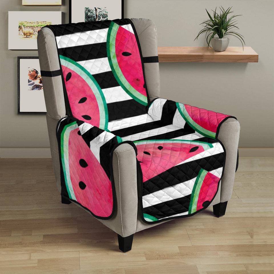 Watercolor paint textured watermelon pieces Chair Cover Protector