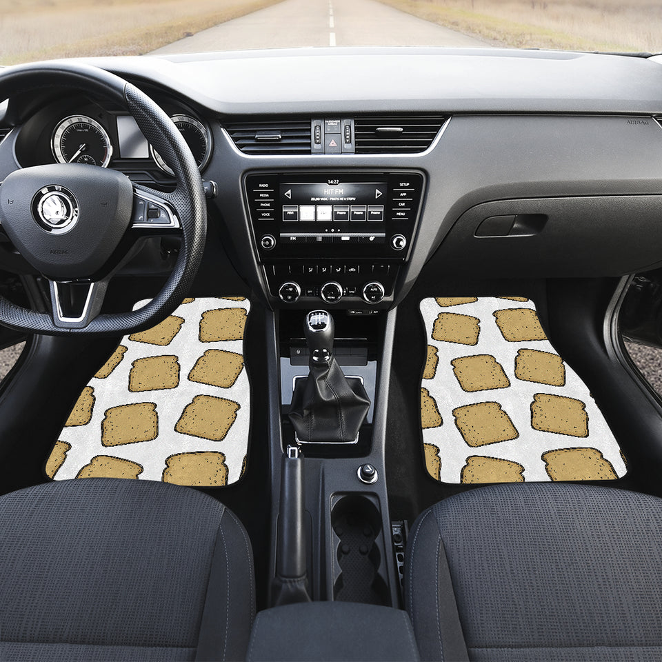 Bread Toast Pattern Print Design 03 Front and Back Car Mats