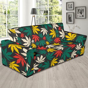 Canabis Marijuana Weed Pattern Print Design 02 Sofa Slipcover
