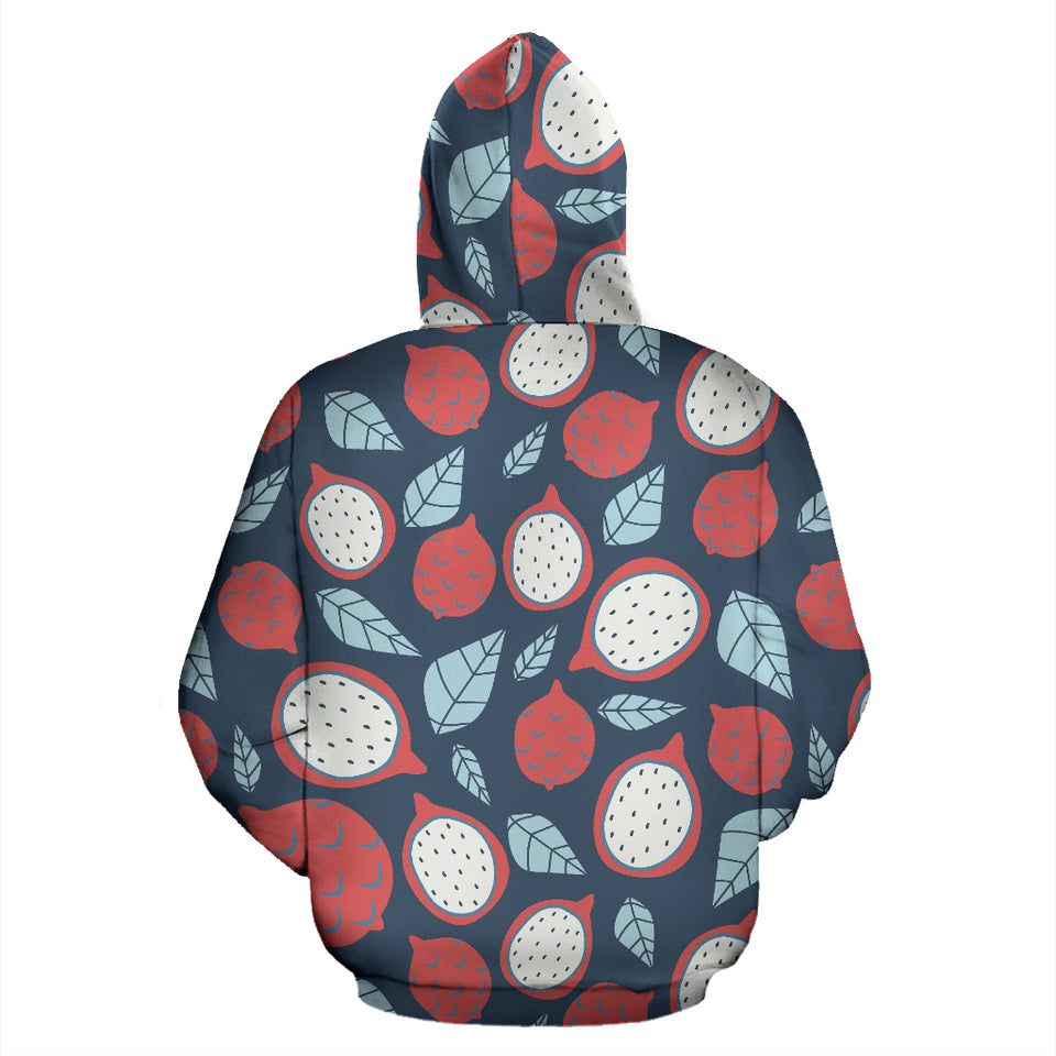 Dragon Fruits Dark Blue Background Zip Up Hoodie