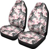 Zebra Pink Flower Background  Universal Fit Car Seat Covers