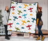 Airplane Star Cloud Colorful Premium Quilt