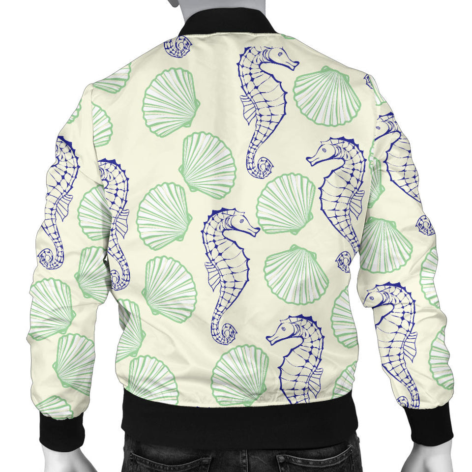Seahorse Shell Pattern Men'S Bomber Jacket