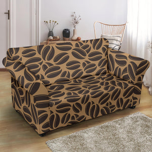 Coffee Bean On Brown Background Loveseat Couch Slipcover