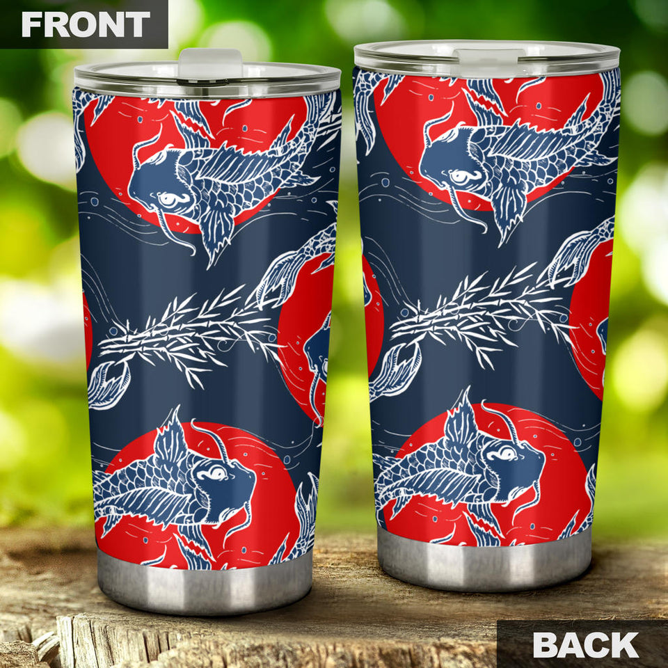 Koi Fish Carp Fishs Hand Drawn Japanese Art Tumbler