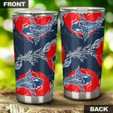 Koi Fish Carp Fishs Hand Drawn Japanese Art Tumbler