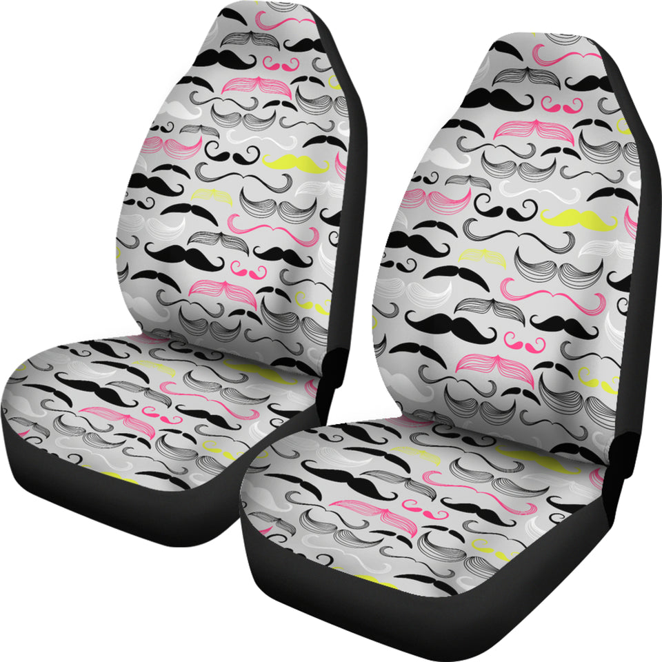 Mustache Beard Pattern Print Design 02 Universal Fit Car Seat Covers