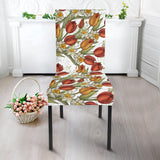 Red Tulips And Daffodils Pattern Dining Chair Slipcover