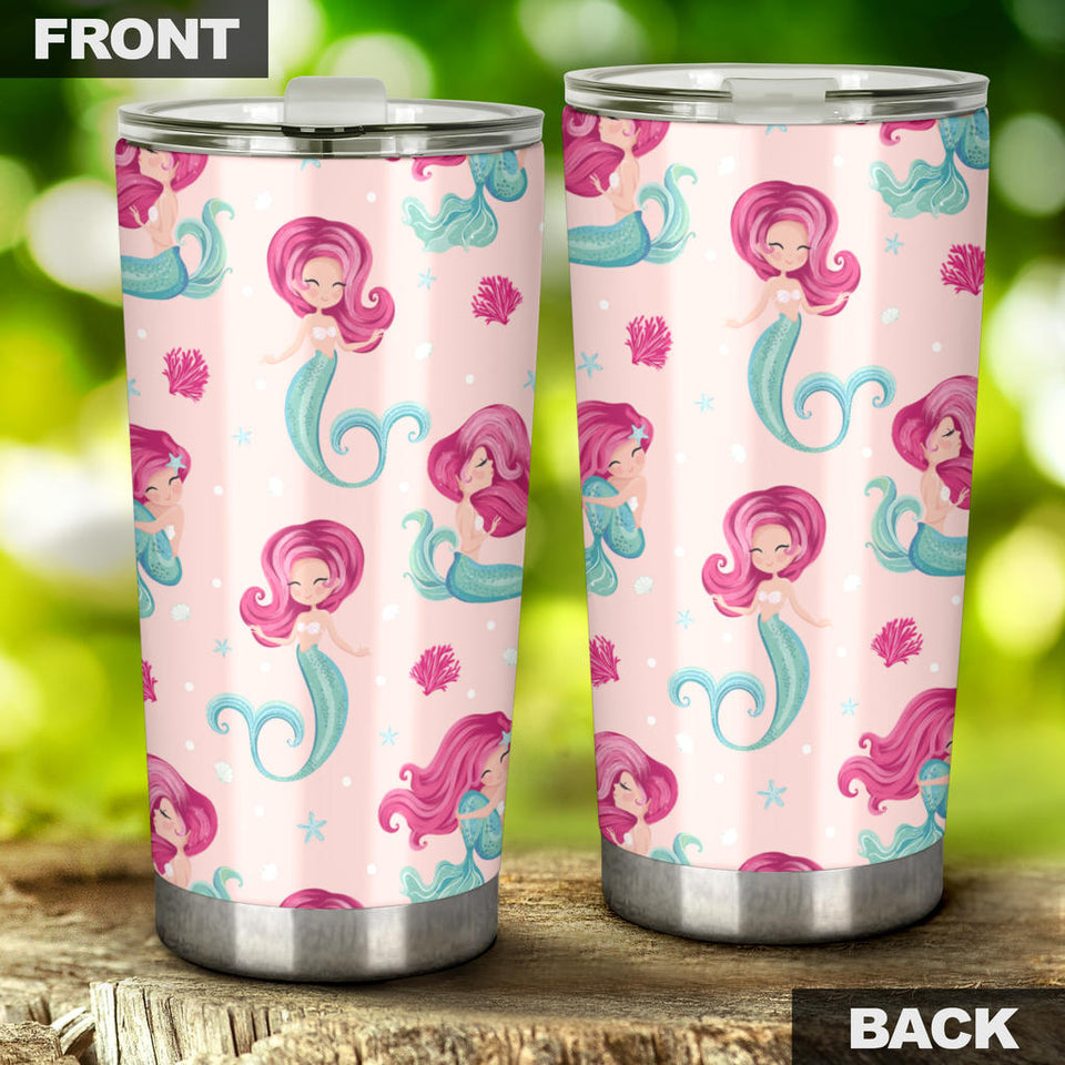 Cute Little Mermaid Pattern Tumbler