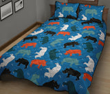 Colorful rhino pattern Quilt Bed Set