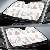 Cute Sea Otters Pattern Car Sun Shade