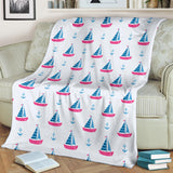 Sailboat Anchor Pattern Premium Blanket