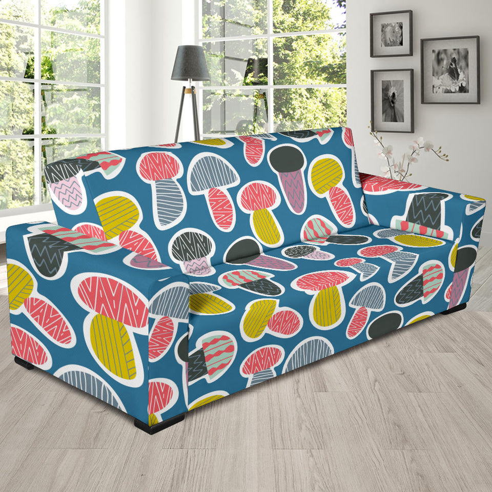 Colorful Mushroom Design Pattern Sofa Slipcover