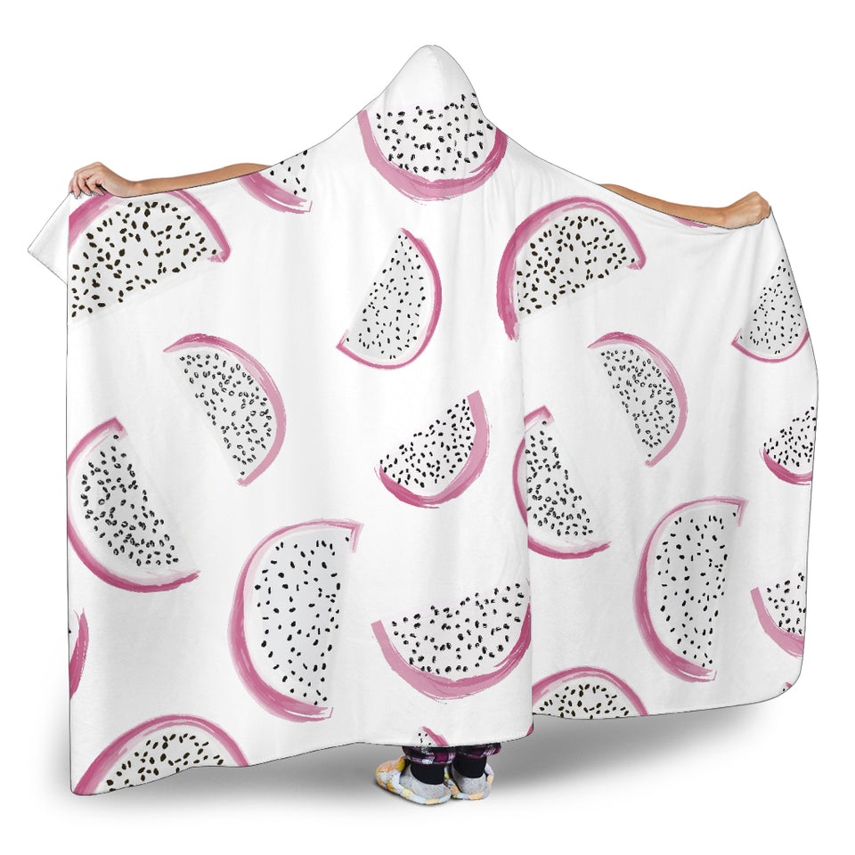 Dragon Fruit Pattern Hooded Blanket