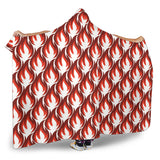 Fire Flame Symbol Design Pattern Hooded Blanket