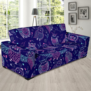 Cute Owls Pattern Boho Style Ornament Sofa Slipcover