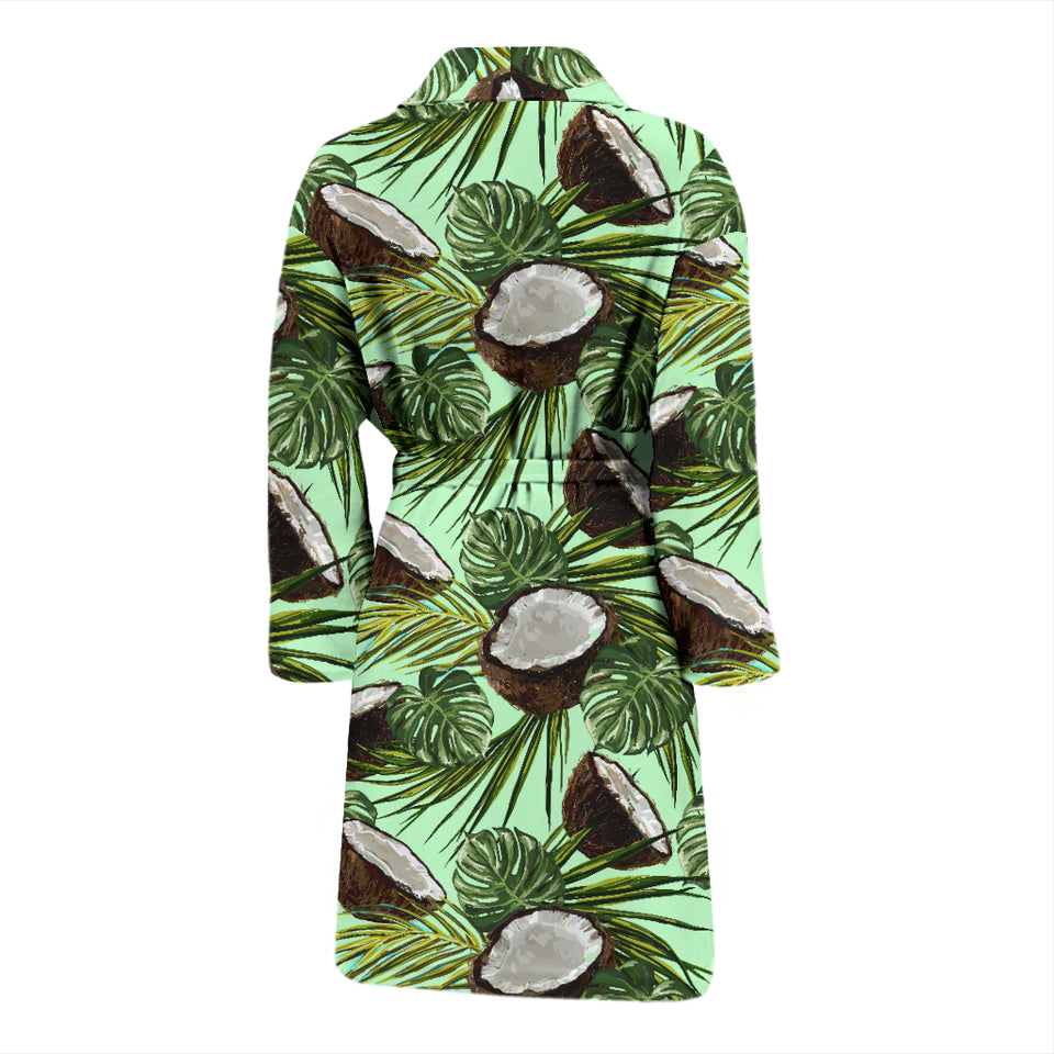 Coconut Pattern Print Design 02 Men's Bathrobe