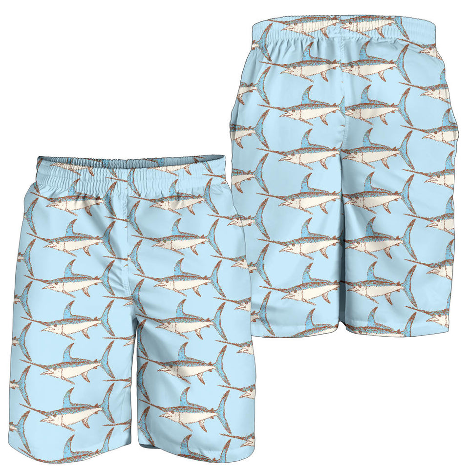 Swordfish Pattern Print Design 01 Men Shorts