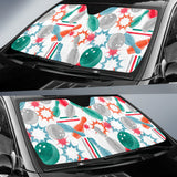 Watercolor Bowling Pattern Car Sun Shade