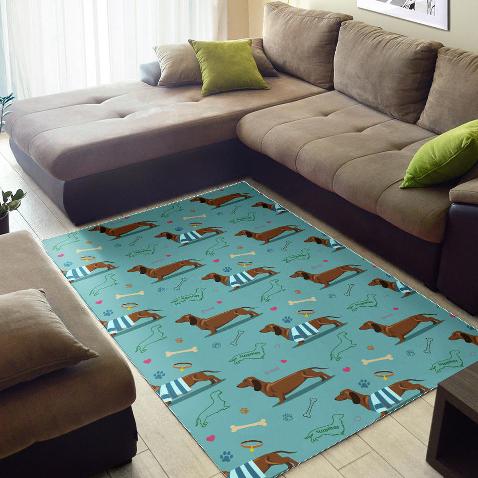 Dachshund Decorative Background Area Rug